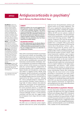 Antiglucocorticoids in Psychiatry†