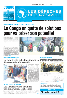 Le Congo En Quête De Solutions Pour Valoriser Son Potentiel