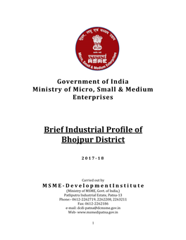 Brief Industrial Profile of Bhojpur District