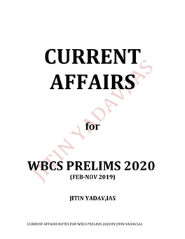 Wbcs Prelims 2020 (Feb-Nov 2019)