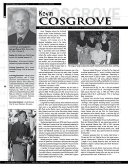 Cosgroveosgrove Defensive Coordinator/LB • 4Th Year • Wisconsin-Oshkosh (1978)