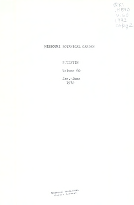 Missouri Botanical Garden Bulletin