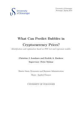 What Can Predict Bubbles in Cryptocurrency Prices? Identiﬁcation and Explanation Based on PSY Test and Regression Models