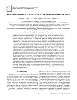 The Orbit and Atmospheric Trajectory of the Orgueil Meteorite from Historical Records