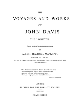 Introduction to John Davis the Navigator