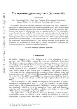 The Supernova/Gamma-Ray Burst/Jet Connection