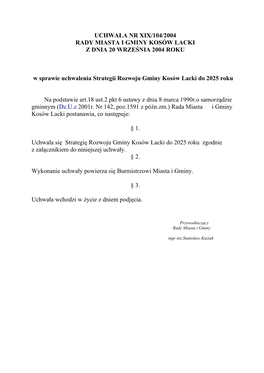 Strategia Rozwoju Gminy Kosów Lacki Do 2025 Roku