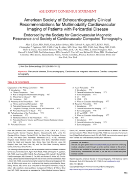 Multimodality Imaging of Pericardial Disease