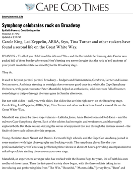 Symphony Celebrates Rock on Broadway