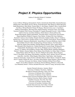 Project X: Physics Opportunities