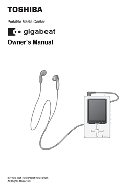 TOSHIBA Gigabeat Owner's Manual