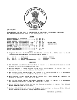 Pronouncement of Judgments J