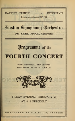 Boston Symphony Orchestra Concert Programs, Season 27,1907-1908, Trip