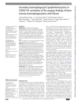 Correlation of the Autopsy Findings of Bone Marrow Haemophagocytosis