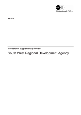 South West Regional Development Agency Our Vision Is to Help the Nation Spend Wisely