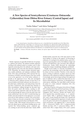 A New Species of Semicytherura (Crustacea: Ostracoda: Cytheroidea) from Obitsu River Estuary (Central Japan) and Its Microhabitat