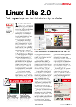 Linux Lite 2.0 David Hayward Explores a Fresh Distro That’S As Light As a Feather
