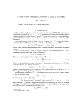 A Taste of Two-Dimensional Complex Algebraic Geometry