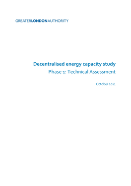 Decentralised Energy Capacity Study Phase 1: Technical Assessment