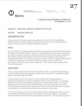 Regional Airport Connectivity Plan