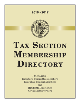 2016-2017 Tax Section Membership Directory