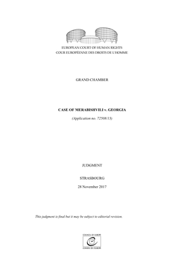 GRAND CHAMBER CASE of MERABISHVILI V. GEORGIA
