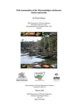 Fish Communities of the Murrumbidgee Catchment: Status and Trends