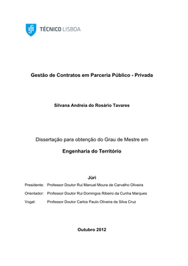 Gestão De Contratos Em Parceria Público - Privada