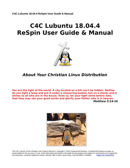 C4C Lubuntu 18.04.4 Respin User Guide & Manual