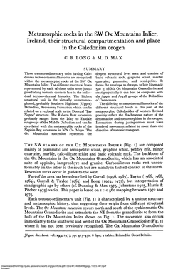 Metamorphic Rocks in the SW Ox Mountains Inlier, Ireland; Their Structural Compartmentation and Place in the Caledonian Orogen