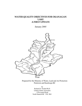 Okanagan Lake Water Quality Objectives First Update