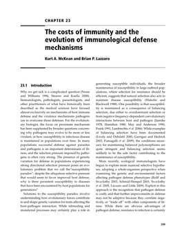 The Costs of Immunity and the Evolution of Immunological Defense Mechanisms