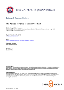 The Political Histories of Modern Scotland