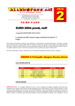 EURO 2004: Pronti, Via!!!