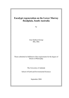 Eucalypt Regeneration on the Lower Murray Floodplain, South Australia