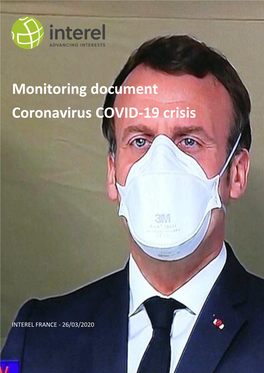 Monitoring Document Coronavirus COVID-19 Crisis FRANCE