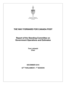The Way Forward for Canada Post