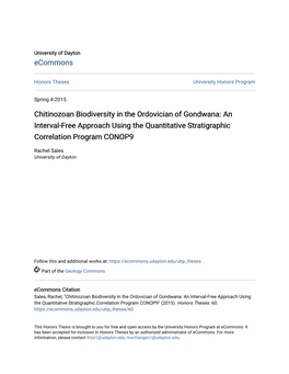 Chitinozoan Biodiversity in the Ordovician of Gondwana: an Interval-Free Approach Using the Quantitative Stratigraphic Correlation Program CONOP9