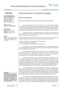 Trifocal Lenses for Cataract Surgery