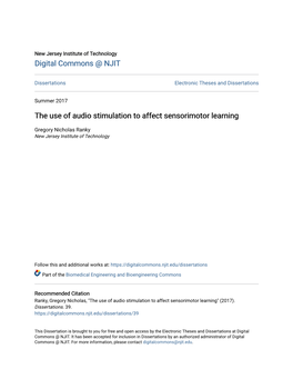 The Use of Audio Stimulation to Affect Sensorimotor Learning