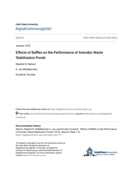 Effects of Baffles on the Performance of Anerobic Waste Stabilization Ponds