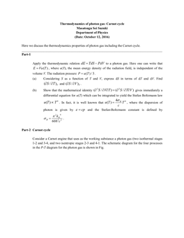 12.2 Photon Gas Thermodynamics