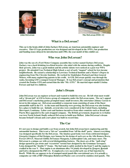 What Is a Delorean? Who Was John Delorean? John's Dream The