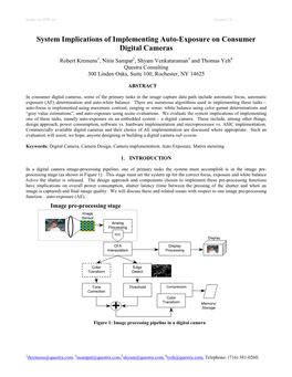 Auto Exposure System for Digital Cameras