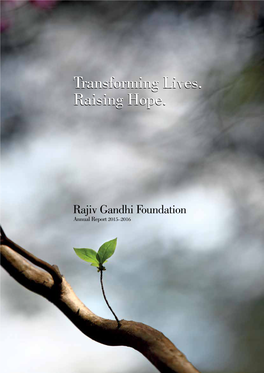 Transforming Lives. Raising Hope