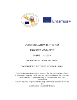 Communication Is the Key Project Magazine Issue 1