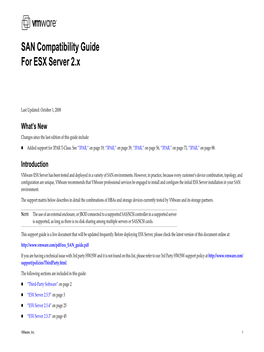 SAN Compatibility Guide for ESX Server 2.X
