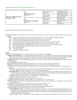 EDITED PEDIGREE for OPENING CEREMONY (USA)