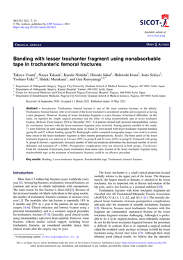 Banding with Lesser Trochanter Fragment Using Nonabsorbable Tape in Trochanteric Femoral Fractures