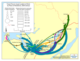 Travel Flow to Usual Location of Work by Place of Residence, 2006 Census